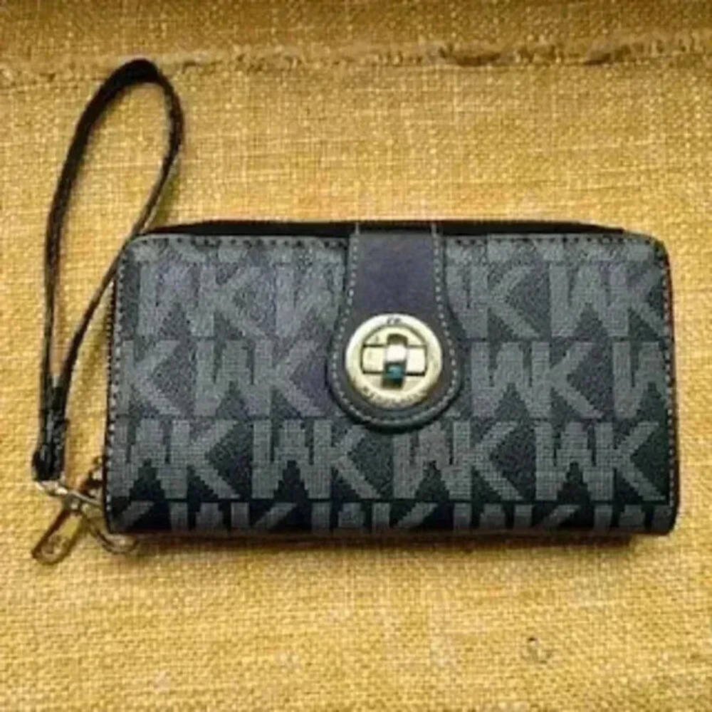 Wendy Keen Wristlet Clutch Vegan Leather Double Around Wallet